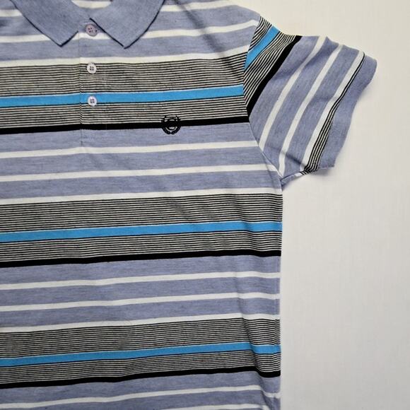 Vintage Cambridge Classics Polo Blue Striped Embroidered Logo Shirt 00's - Picture 3 of 10